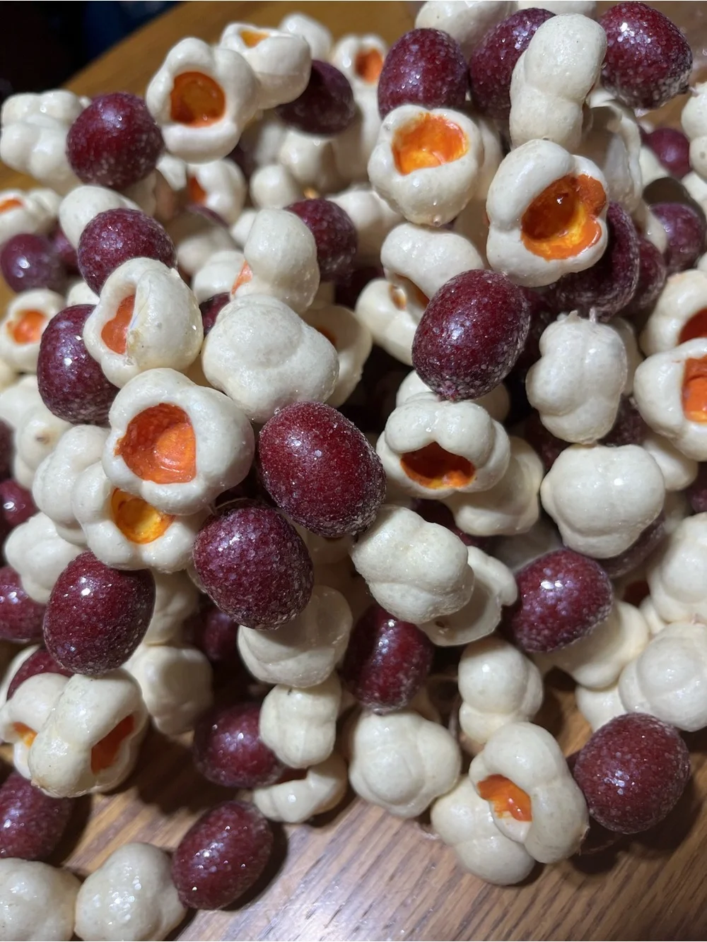 White and Maroon Berry Garland String for Party and Holiday Decor
